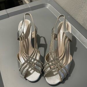 Caparros Silver Strappy Heels